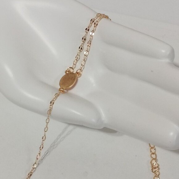 Women's Rosary Inspired Pendant Necklace Stainless Steel Gold - Picture 6 of 6